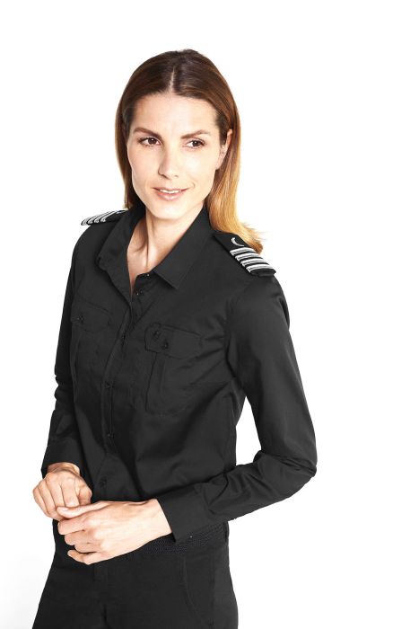 Captain Bügelfrei Langarm-Bluse Damen