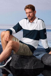 Crew Rugger gestreift Langarm